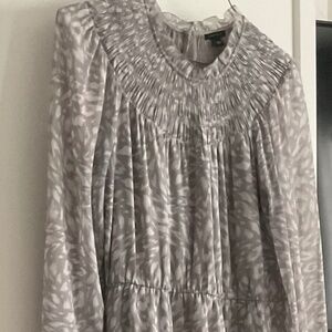 Ann Taylor gray and white dress